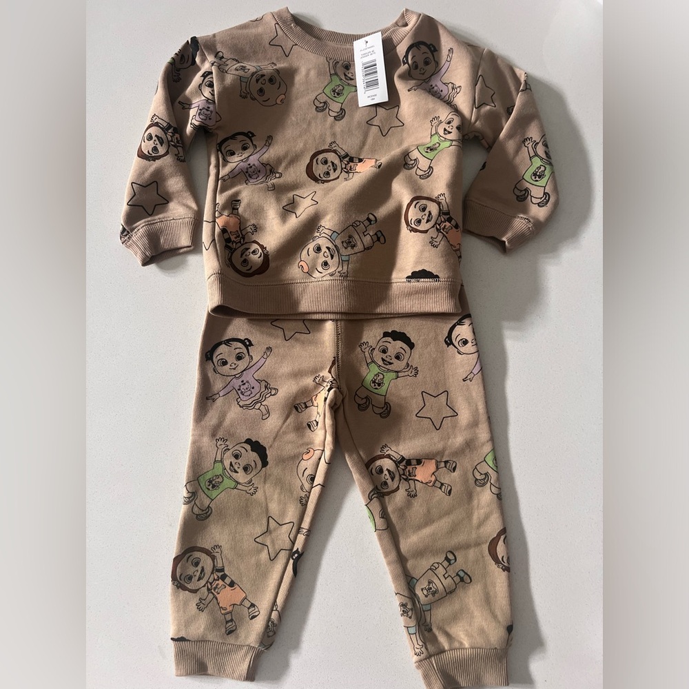 CoComelon 2 Piece Baby Pullover & Jogger Pants Set Tan 18 Month NWT